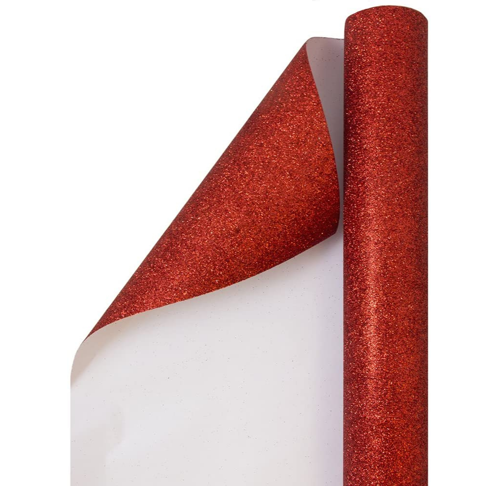 Jollity & Co, Red glittered wrapping paper, Red wrapping paper, Red gift wrap