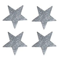 Silver Glitter Star Stickers