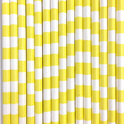 Rugby Striped Paper Straws - 7 Color Options